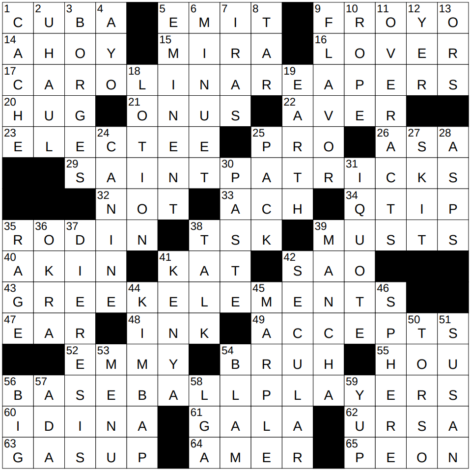 secular crossword clue
