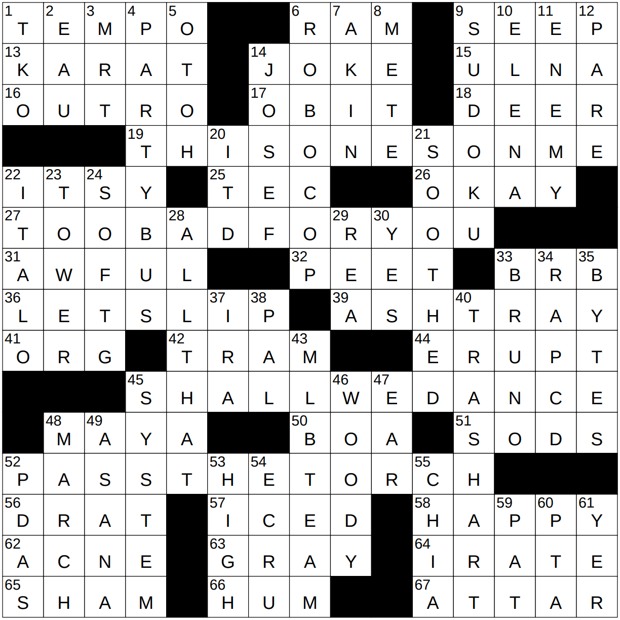 pace crossword clue