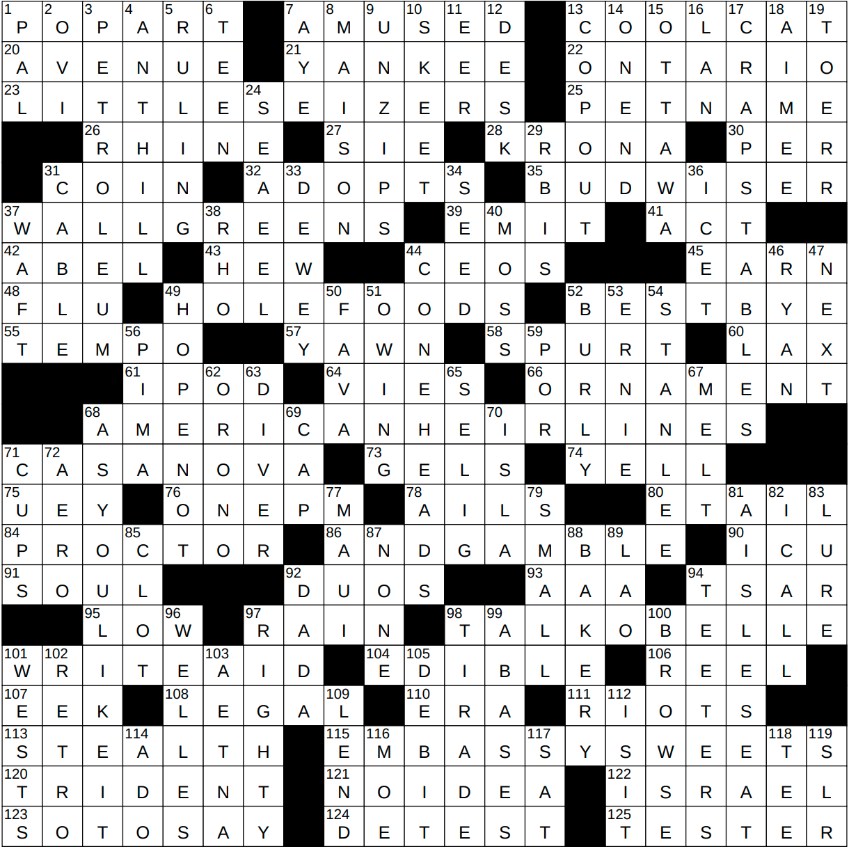 lover boy crossword clue