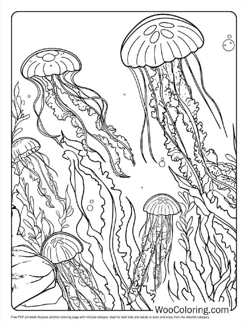 100 Jellyfish Coloring Pages Free PDF To Print Woo Coloring
