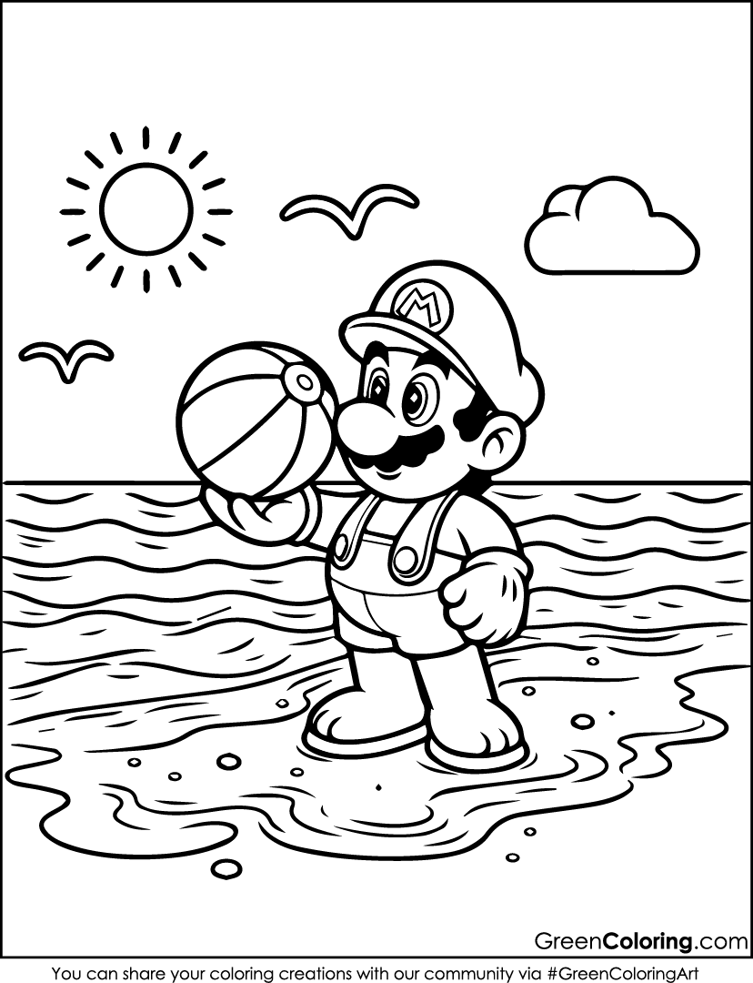 mario coloring page