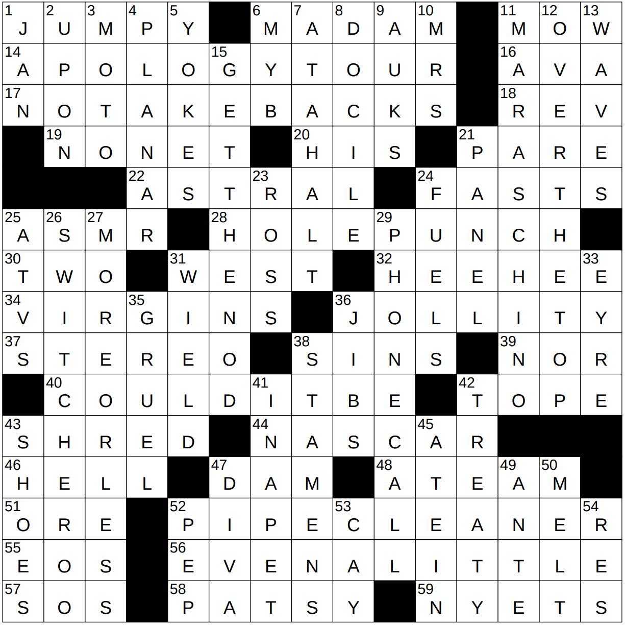 1203 22 NY Times Crossword 3 Dec 22 Saturday NYXCrossword