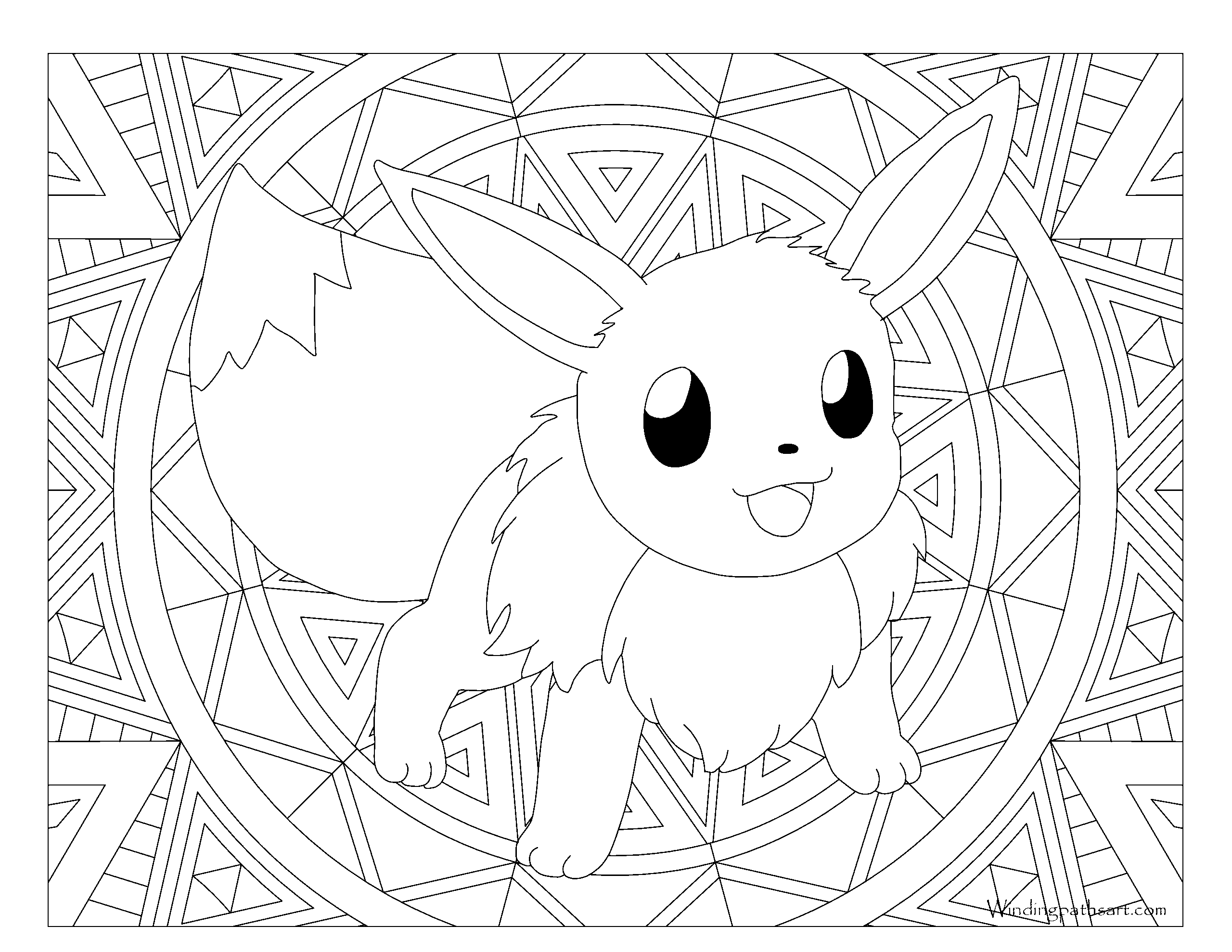 133 Eevee Pokemon Coloring Page Windingpathsart