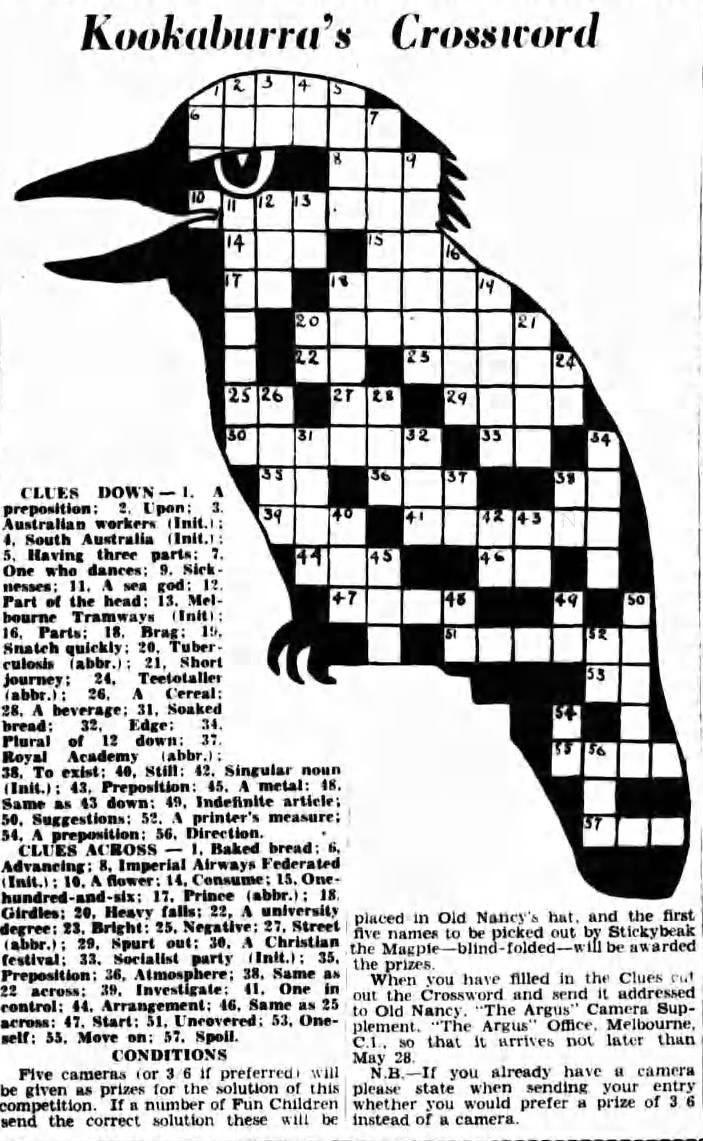 1934 The Year In Crosswords 2 Of 3 T Campbell s Grid