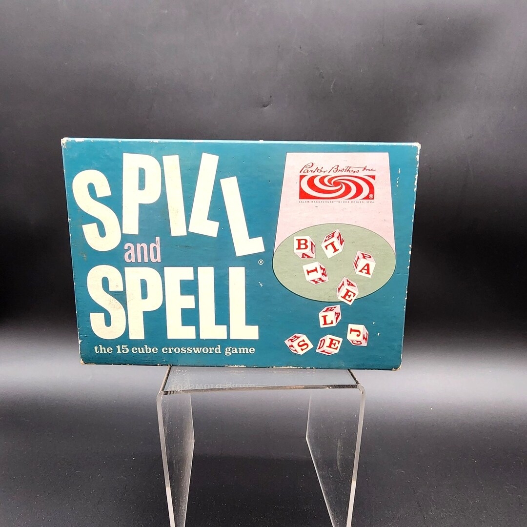 1957 Parker Brothers Spill Spell Crossword Cube Speed Game For Ages 8 Years Up Etsy