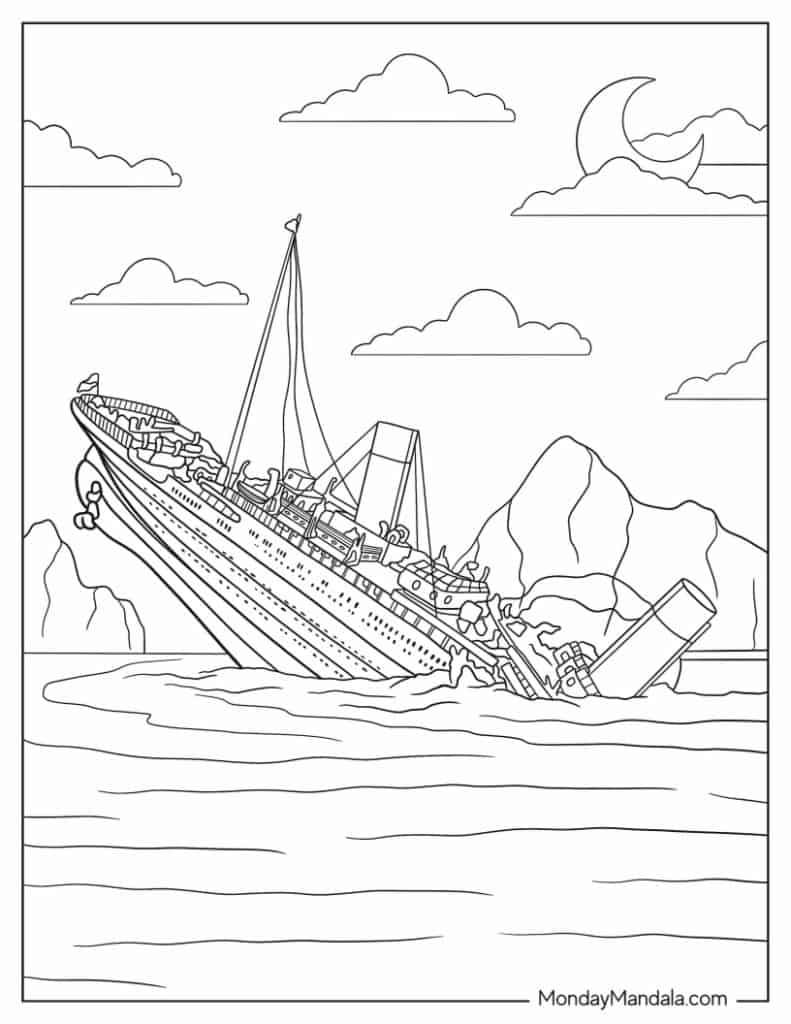 22 Titanic Coloring Pages Free PDF Printables 