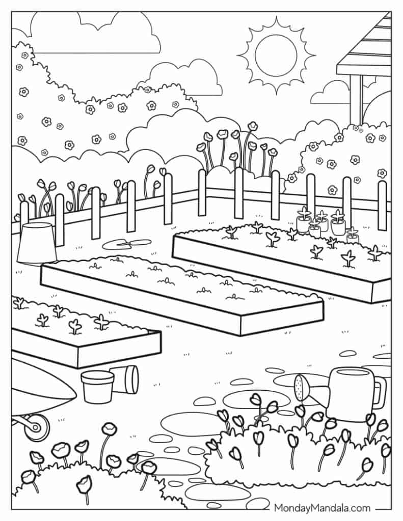 coloring garden pages