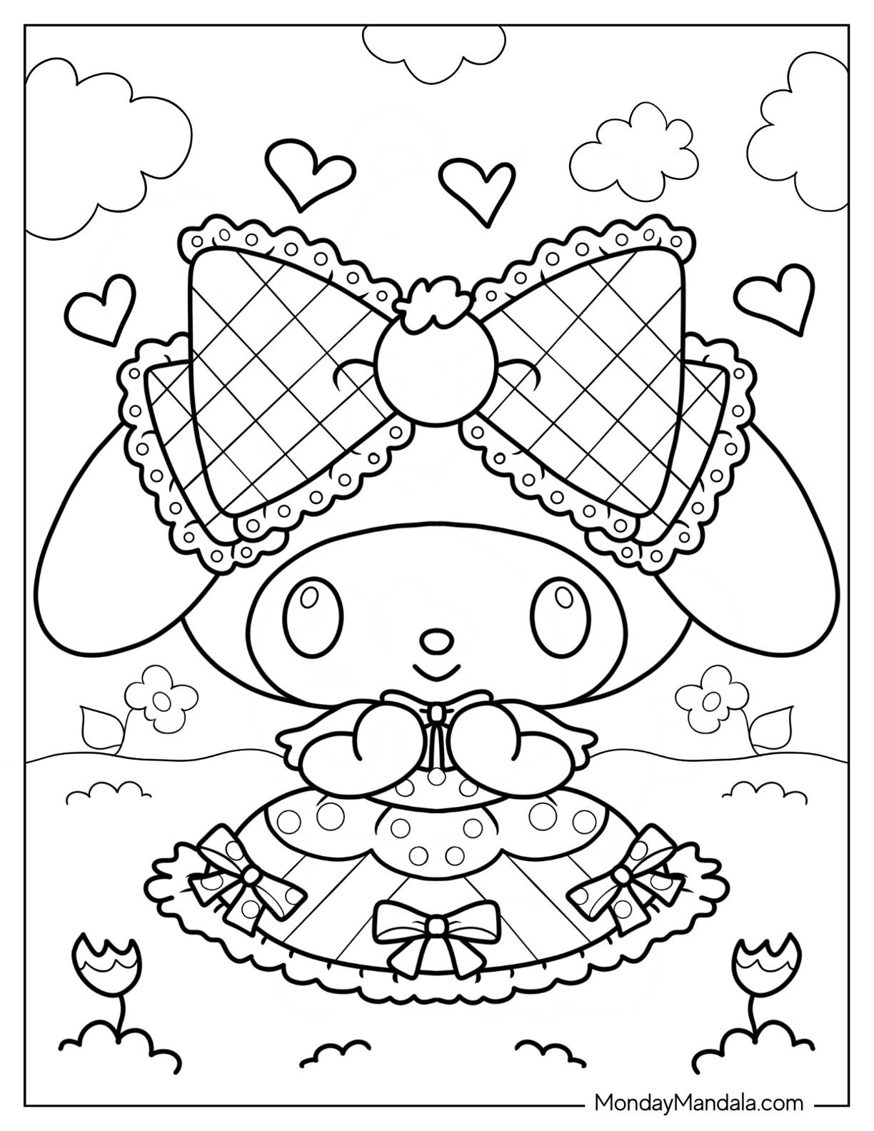 my melody coloring pages