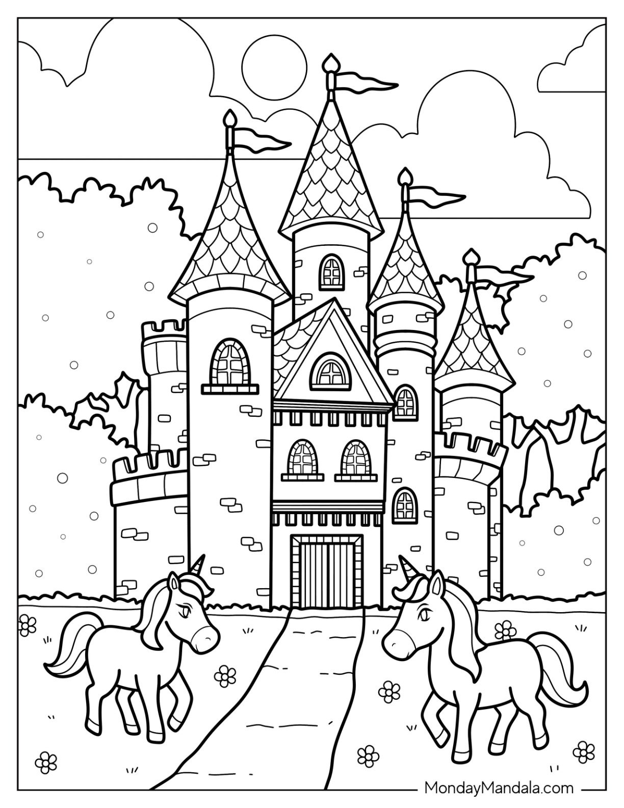 castle coloring page castle coloring page