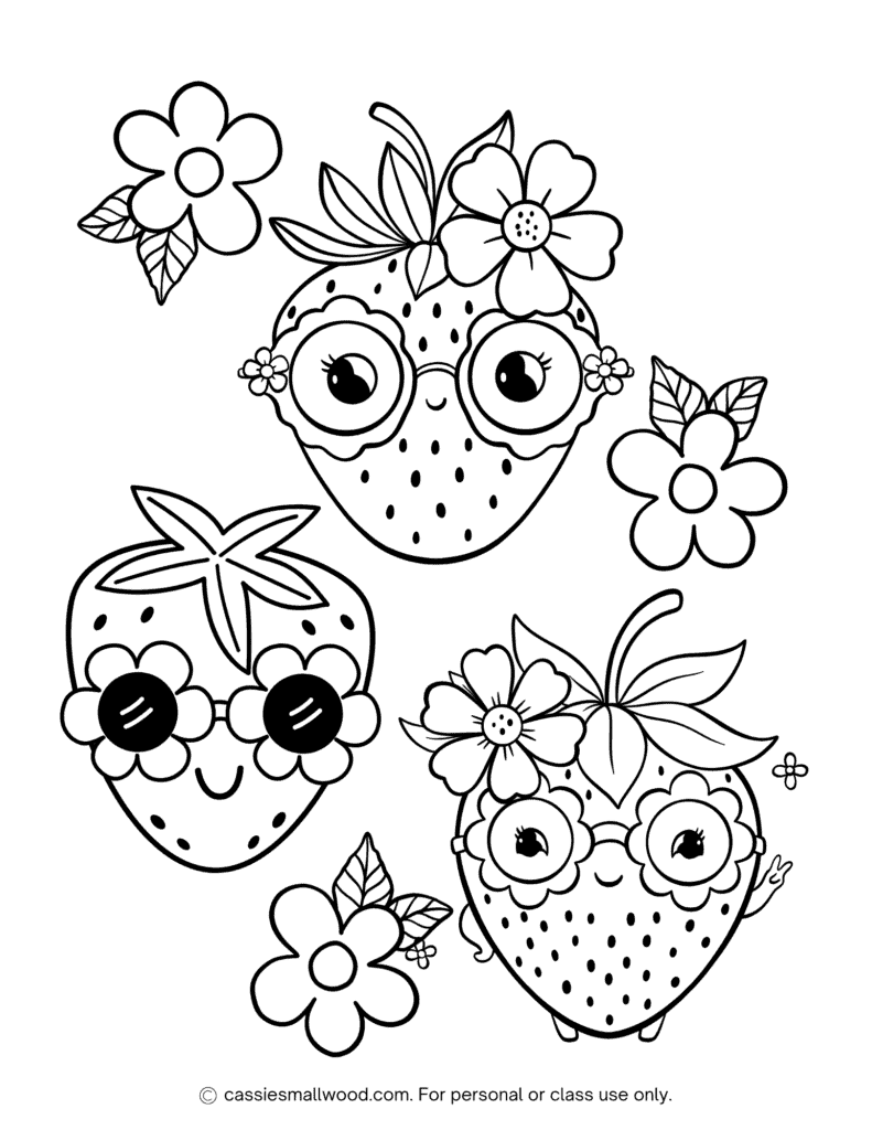 strawberry coloring page