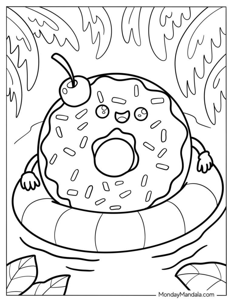 31 Donut Coloring Pages Free PDF Printables