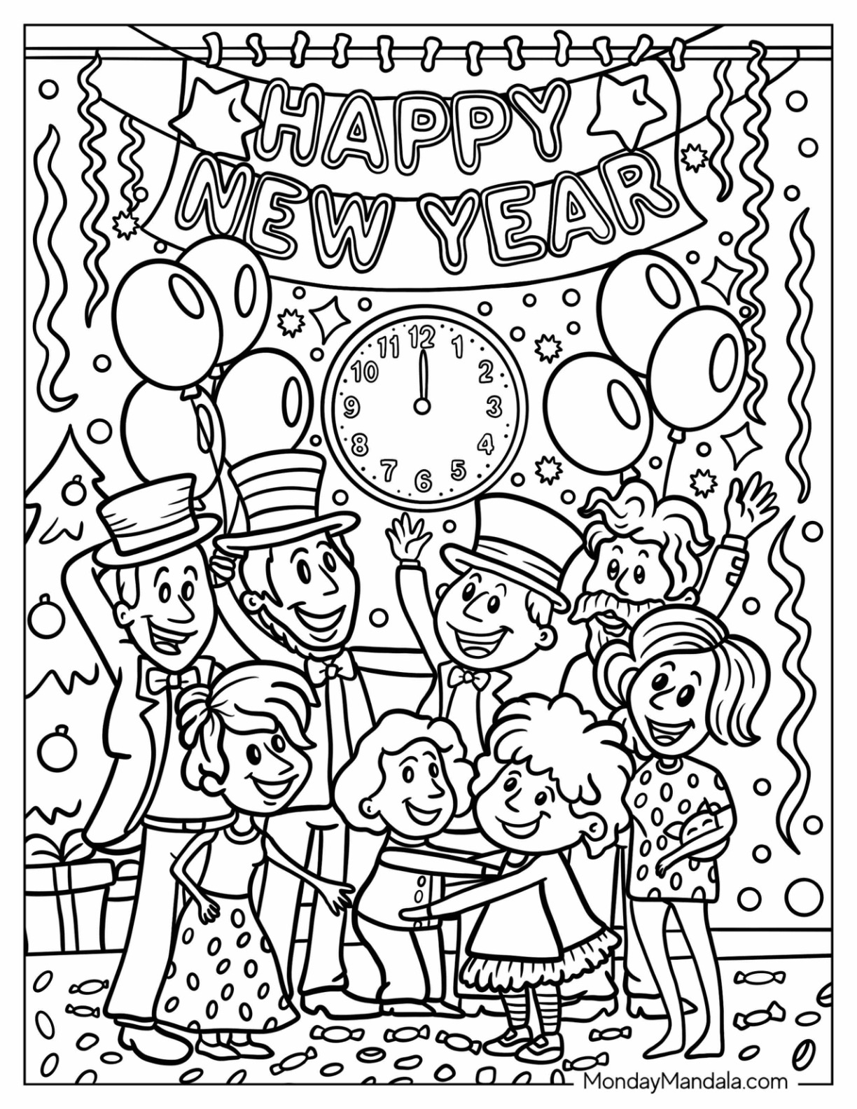 new years coloring pages