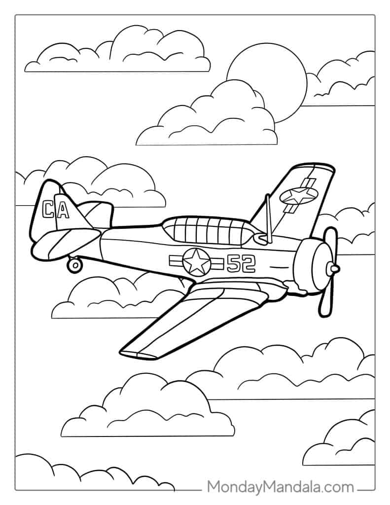 airplane coloring page
