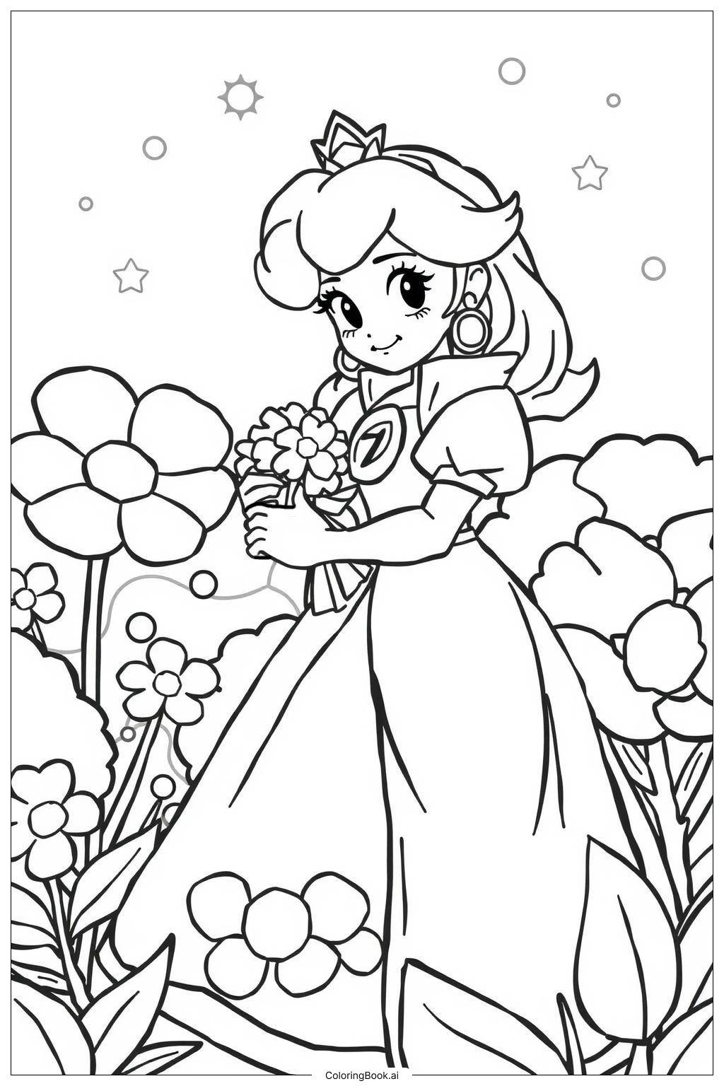 princess peach coloring page