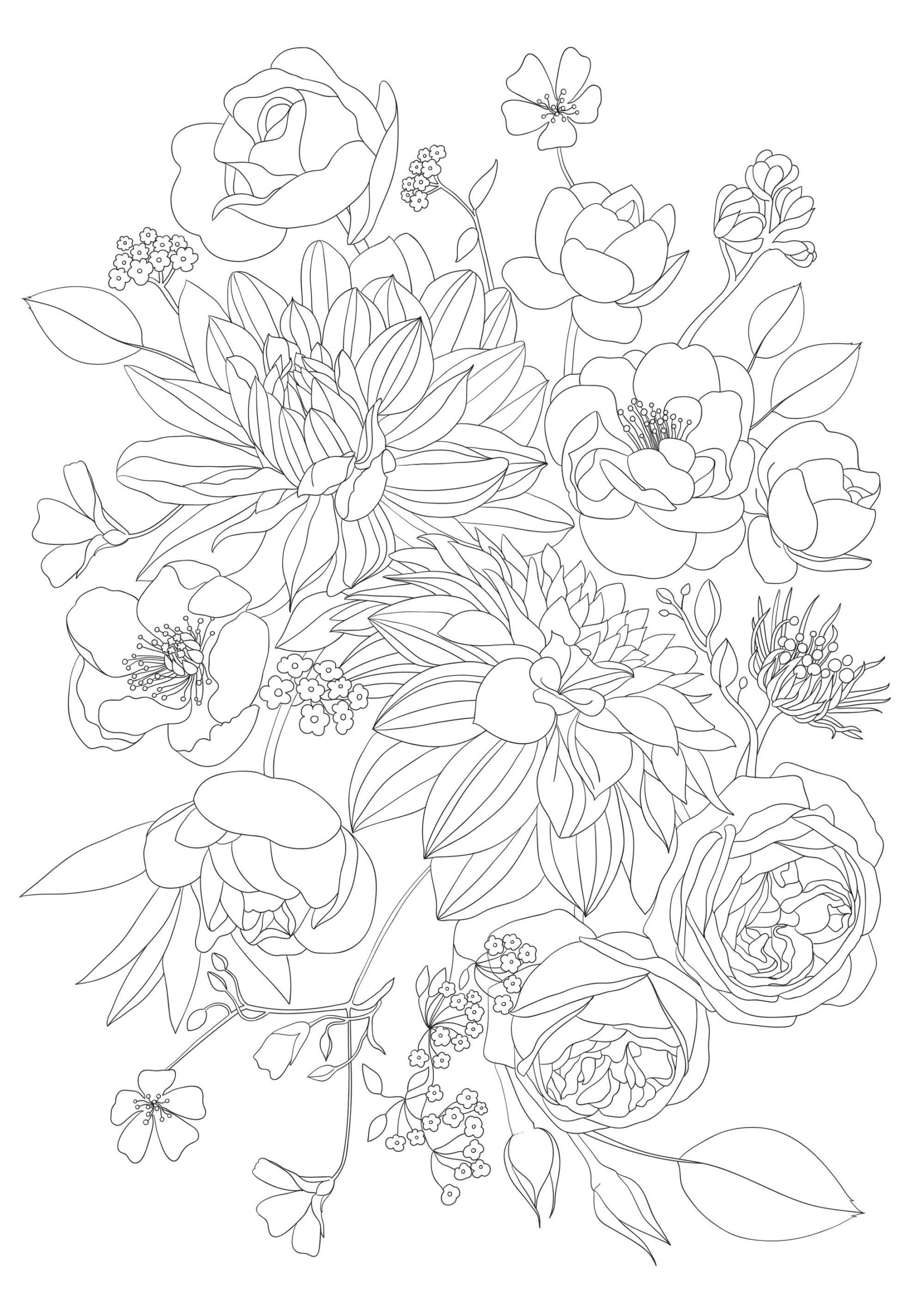 floral coloring pages