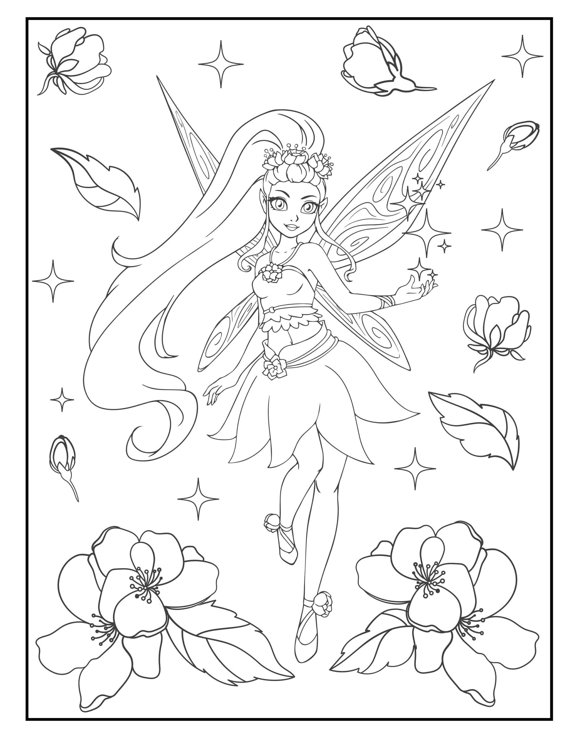 fairy coloring page fairy coloring page