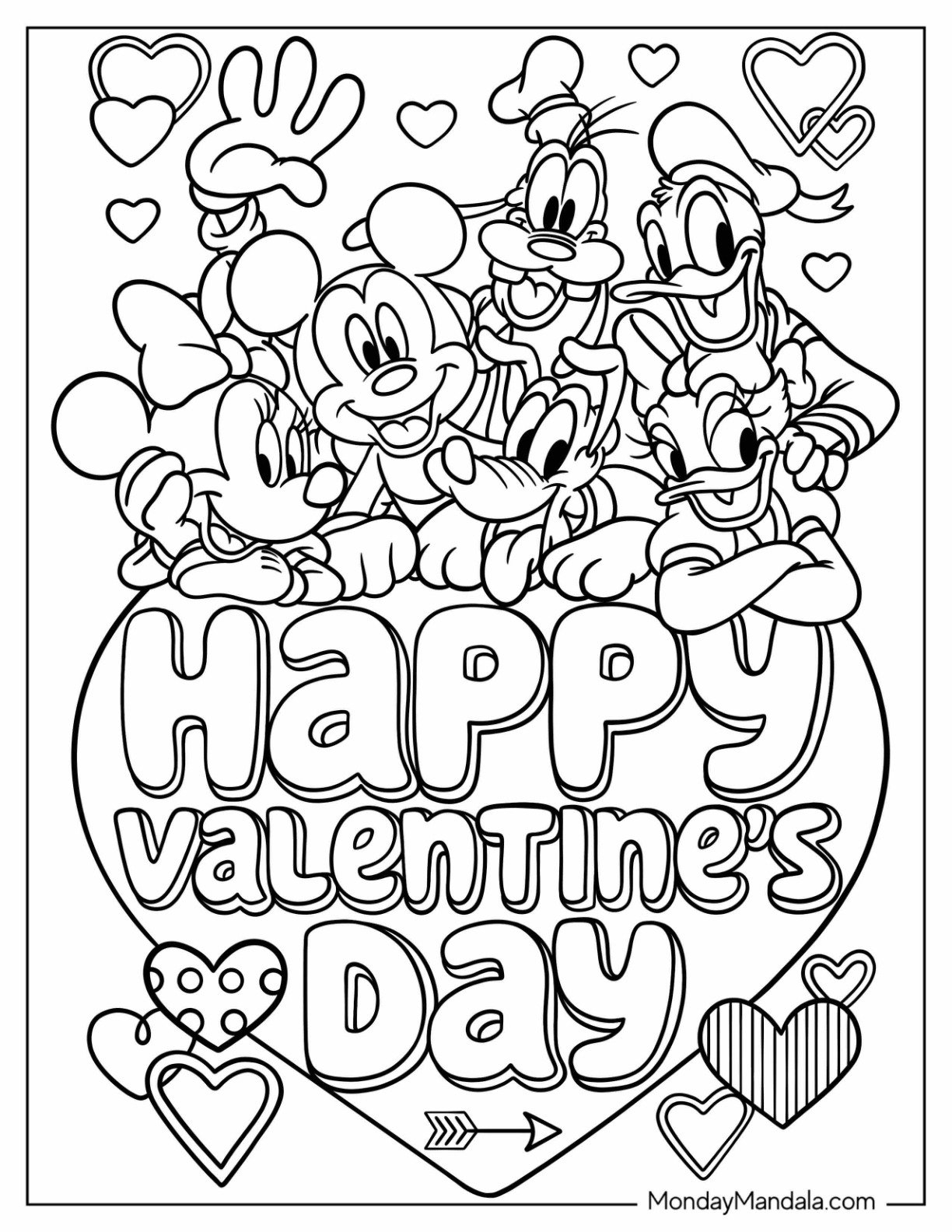 valentine's day color pages