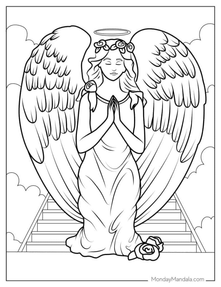 42 Angel Coloring Pages Free PDF Printables