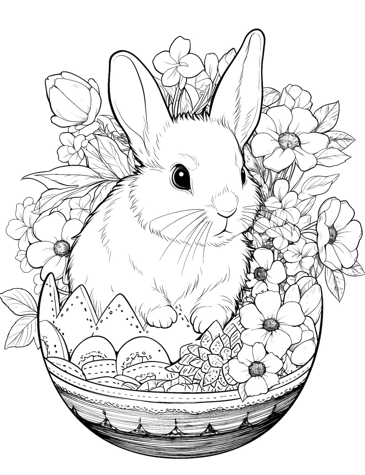 bunny coloring page