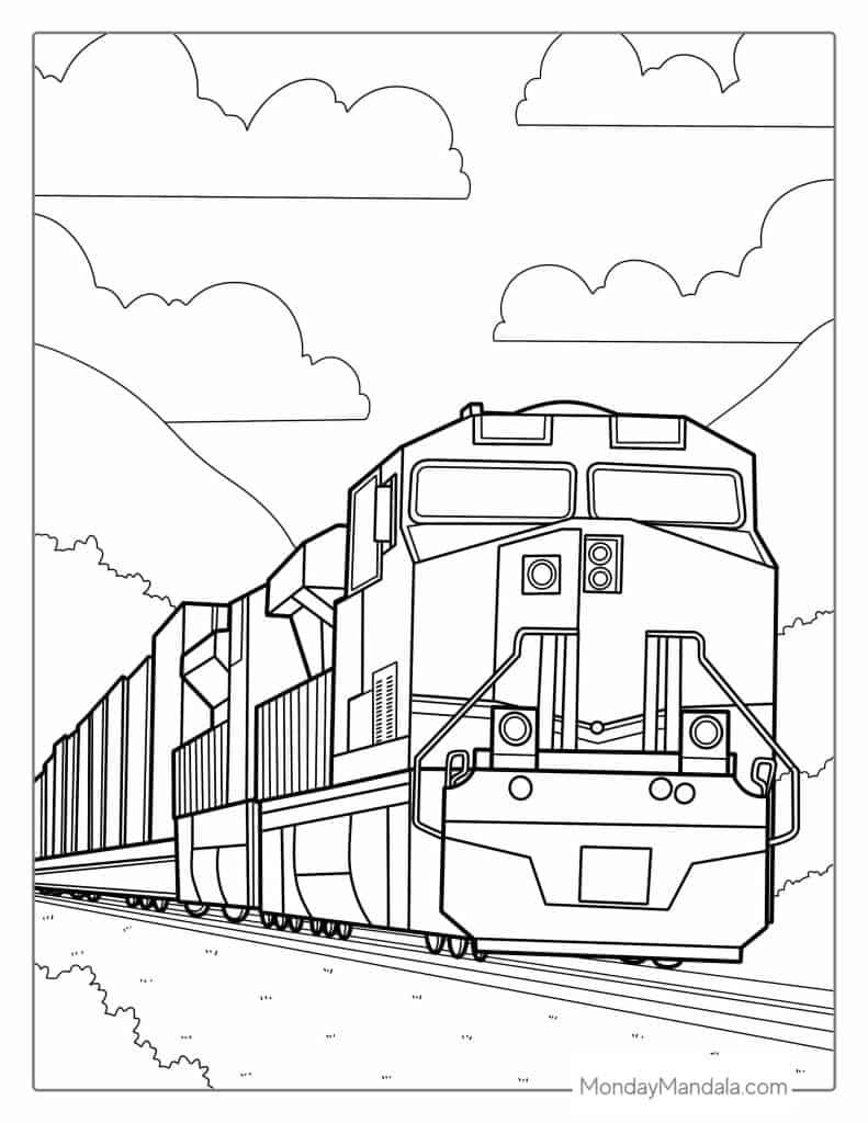 train coloring page