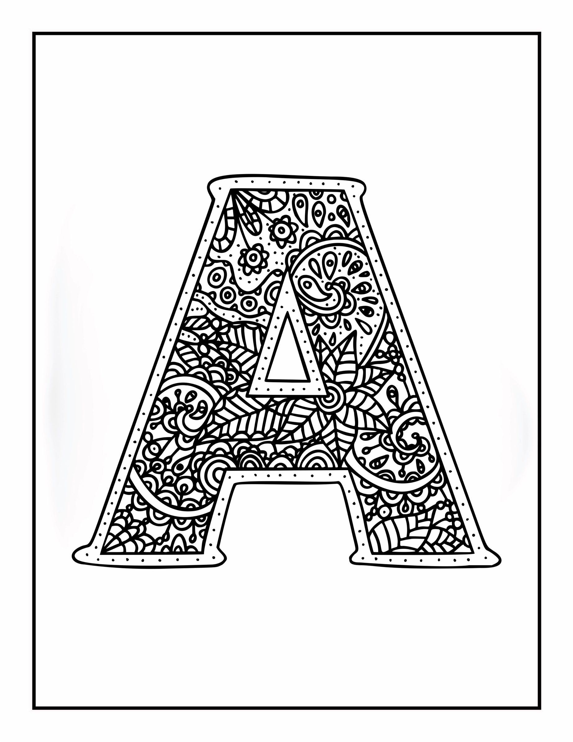 letter a coloring pages