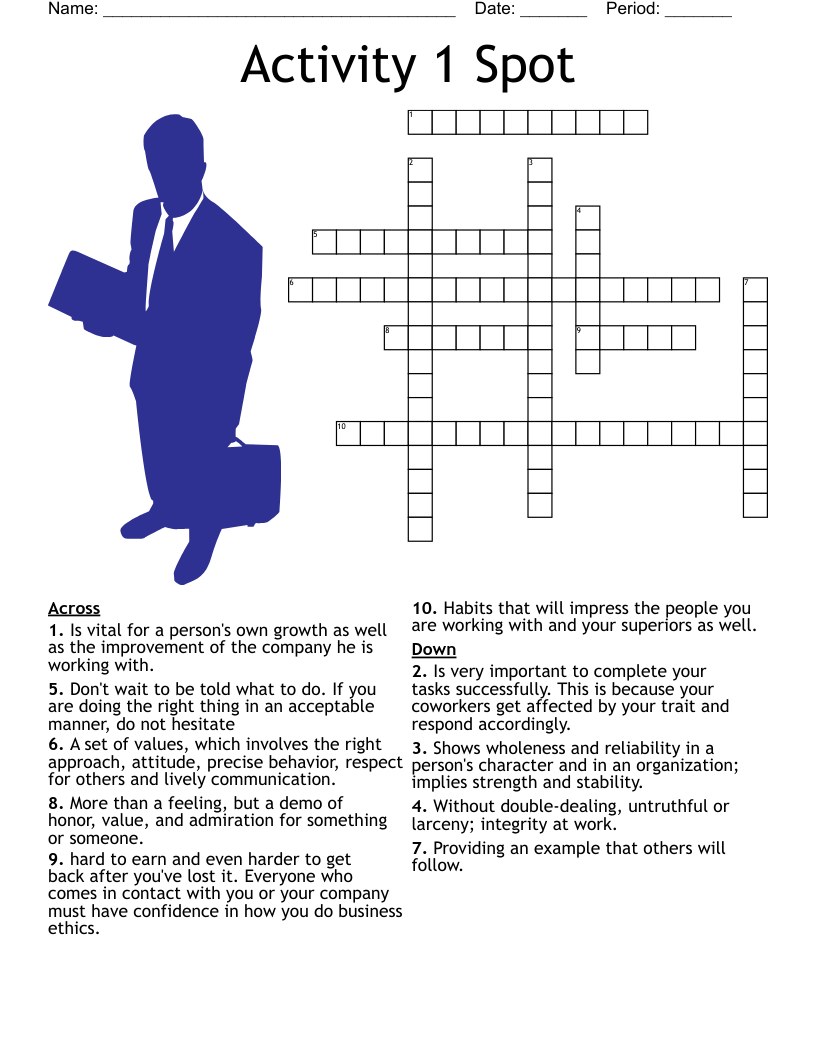 Activity 1 Spot Crossword WordMint