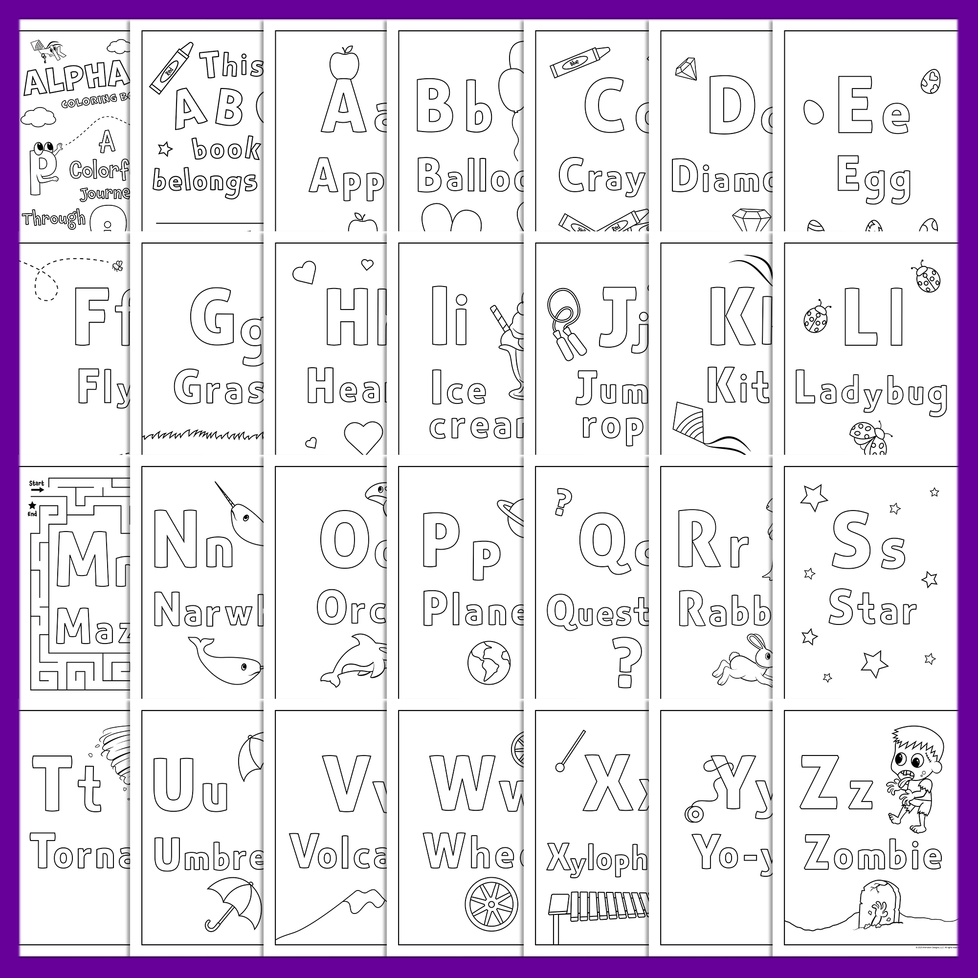 Alphabet Coloring Book ABC Coloring Pages Made By Teachers