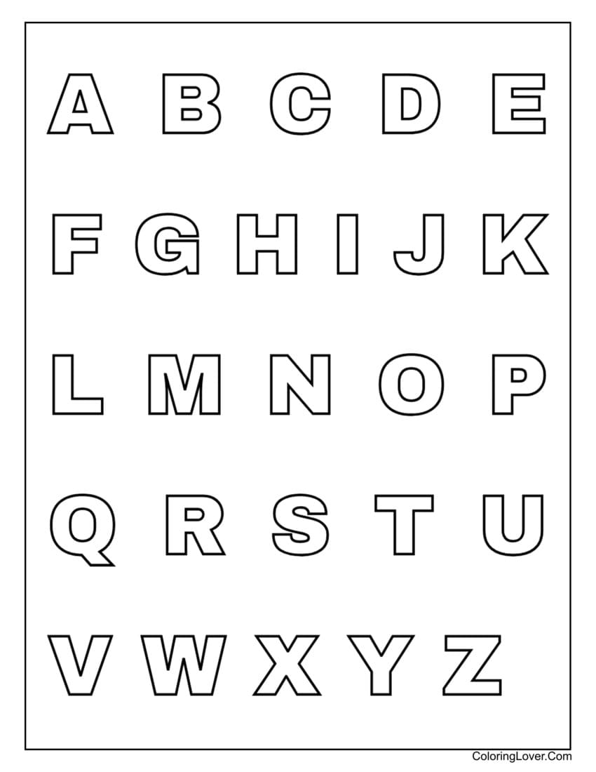 alphabet coloring pages