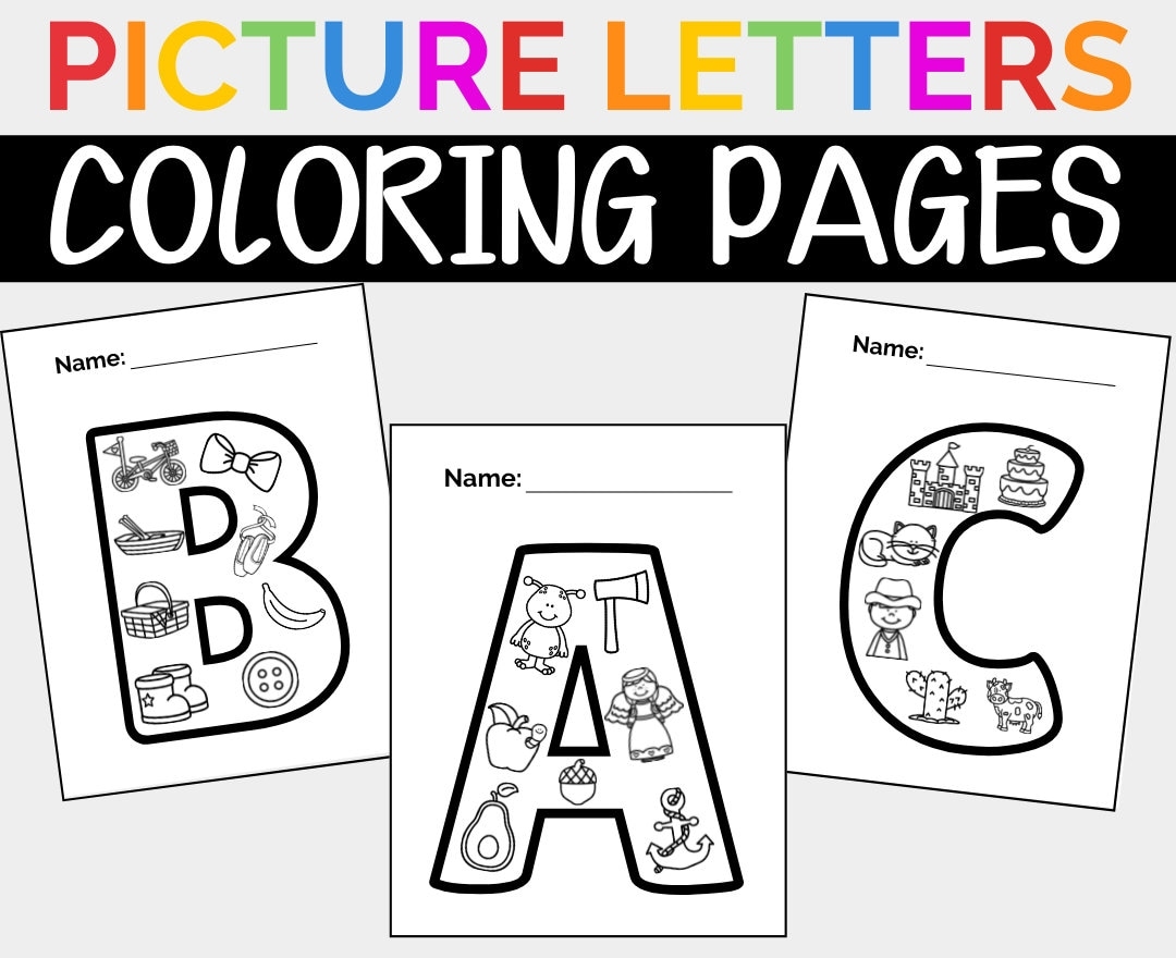 Alphabet Picture Letters Coloring Pages Printable Coloring Pages For Kids ABC Printable Letters Coloring Pages For Prek K Etsy Sweden