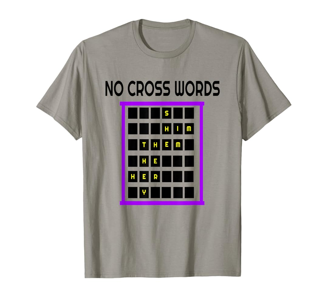 Amazon Gender Pronouns Non Binary Identity Crossword Style Enby T Shirt Clothing Shoes Jewelry