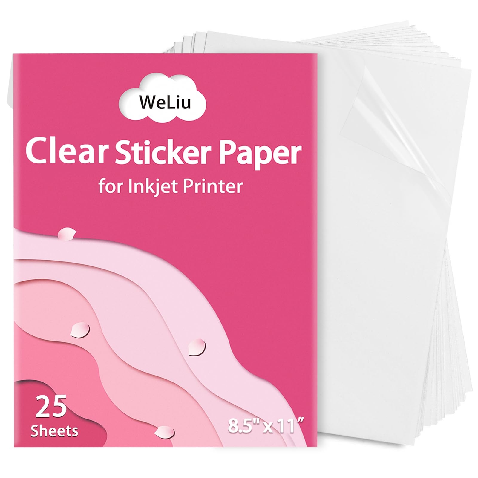 Amazon Printable Vinyl Sticker Paper 21 Glossy And 25 Clear For Inkjet Printer 8 5x11 Inches Office Products