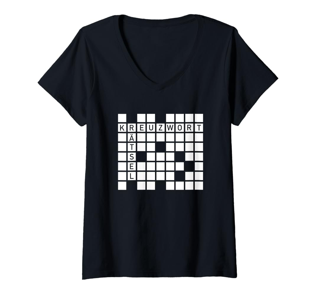 Amazon Womens Crossword Puzzle V Neck T Shirt Clothing Shoes Jewelry