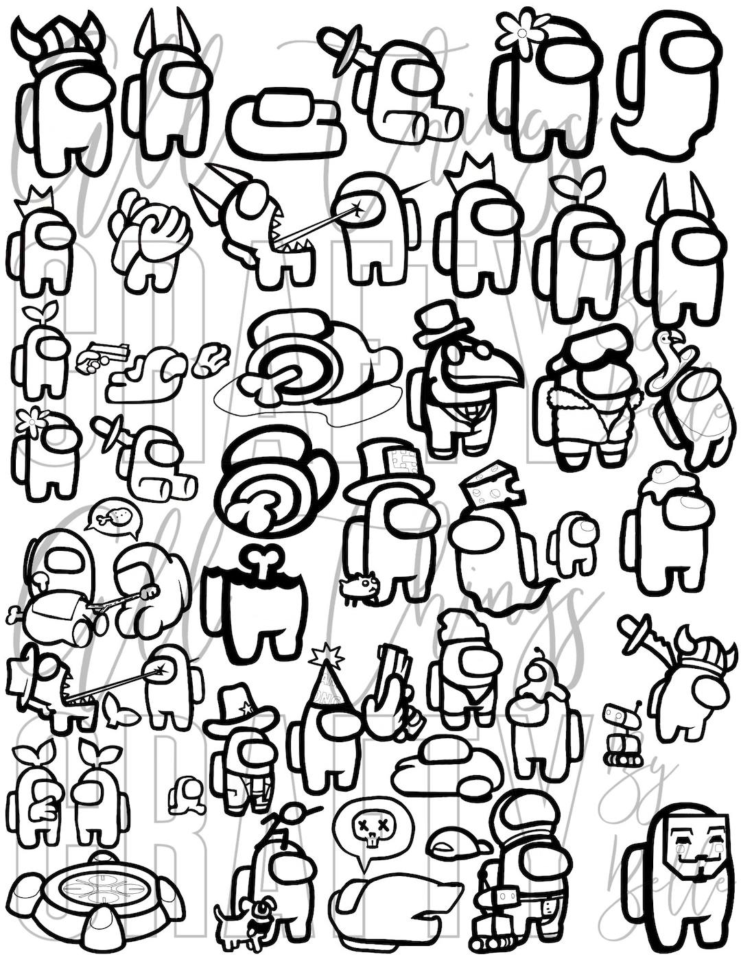 Among Us Coloring Sheets 36 Digital PDF Coloring Pages Etsy Denmark Among Us Coloring Sheets 36 Digital PDF Coloring Pages Etsy Denmark
