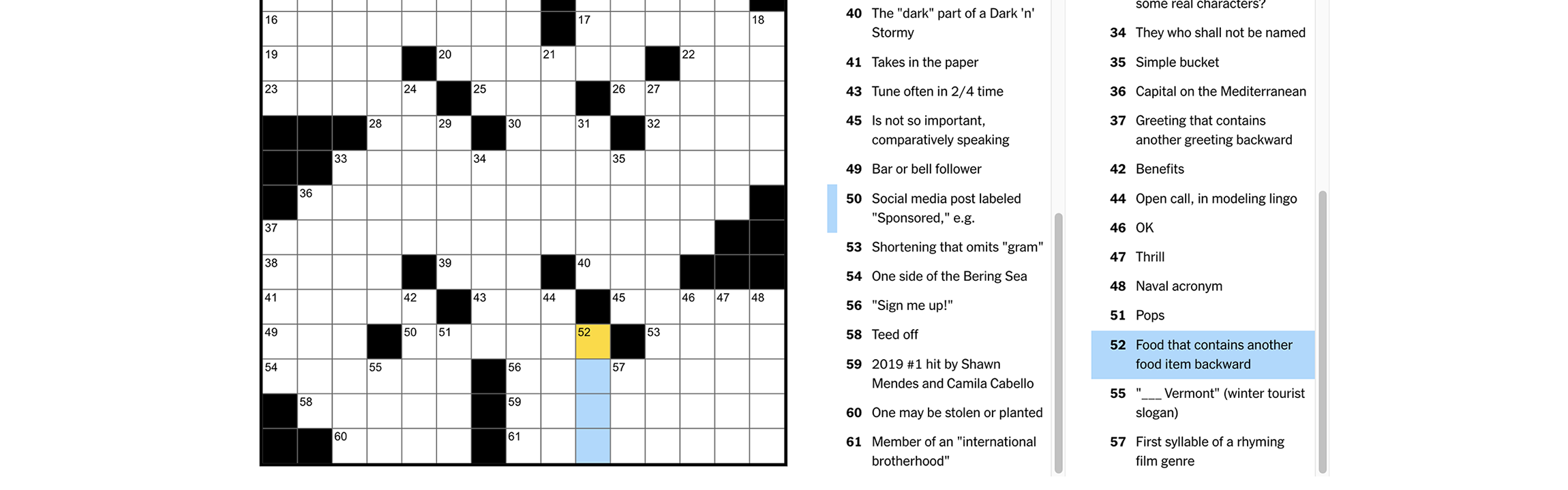 line crossword clue