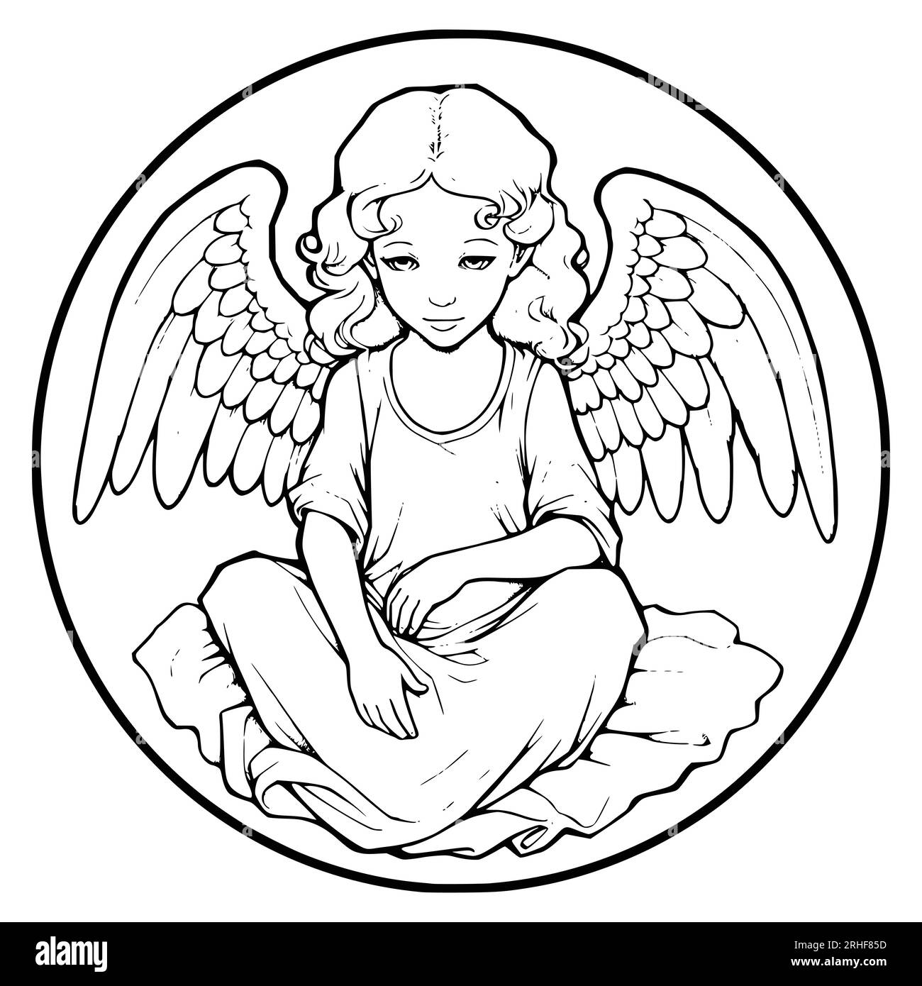 Angel Coloring Pages For Kids Stock Vector Image Art Alamy Angel Coloring Pages For Kids Stock Vector Image Art Alamy