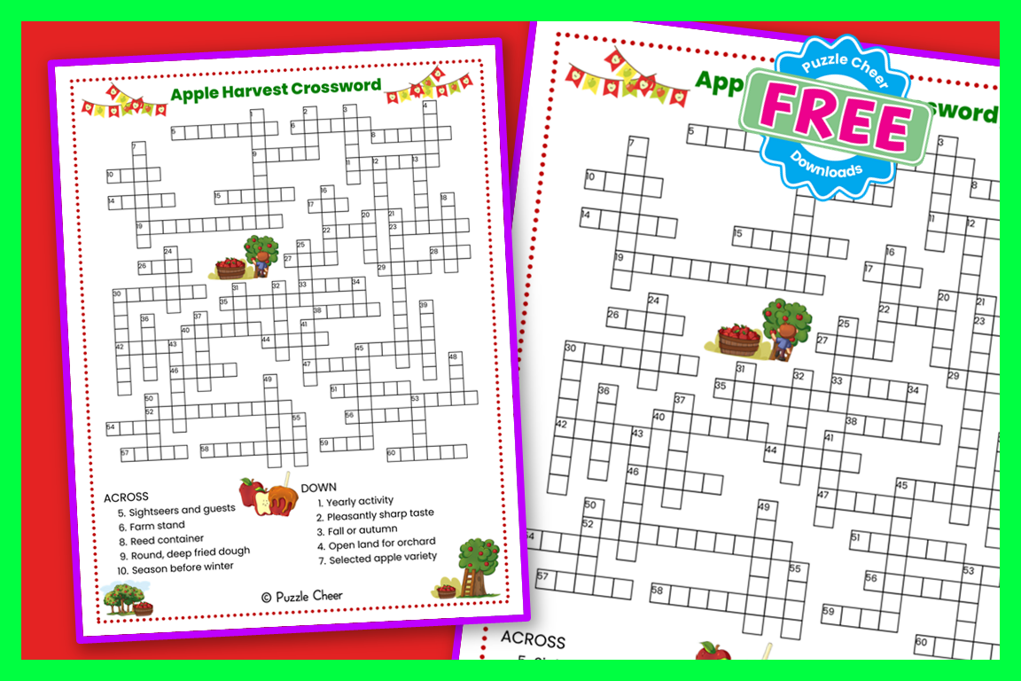 Apple Harvest Crossword Puzzle Puzzle Cheer