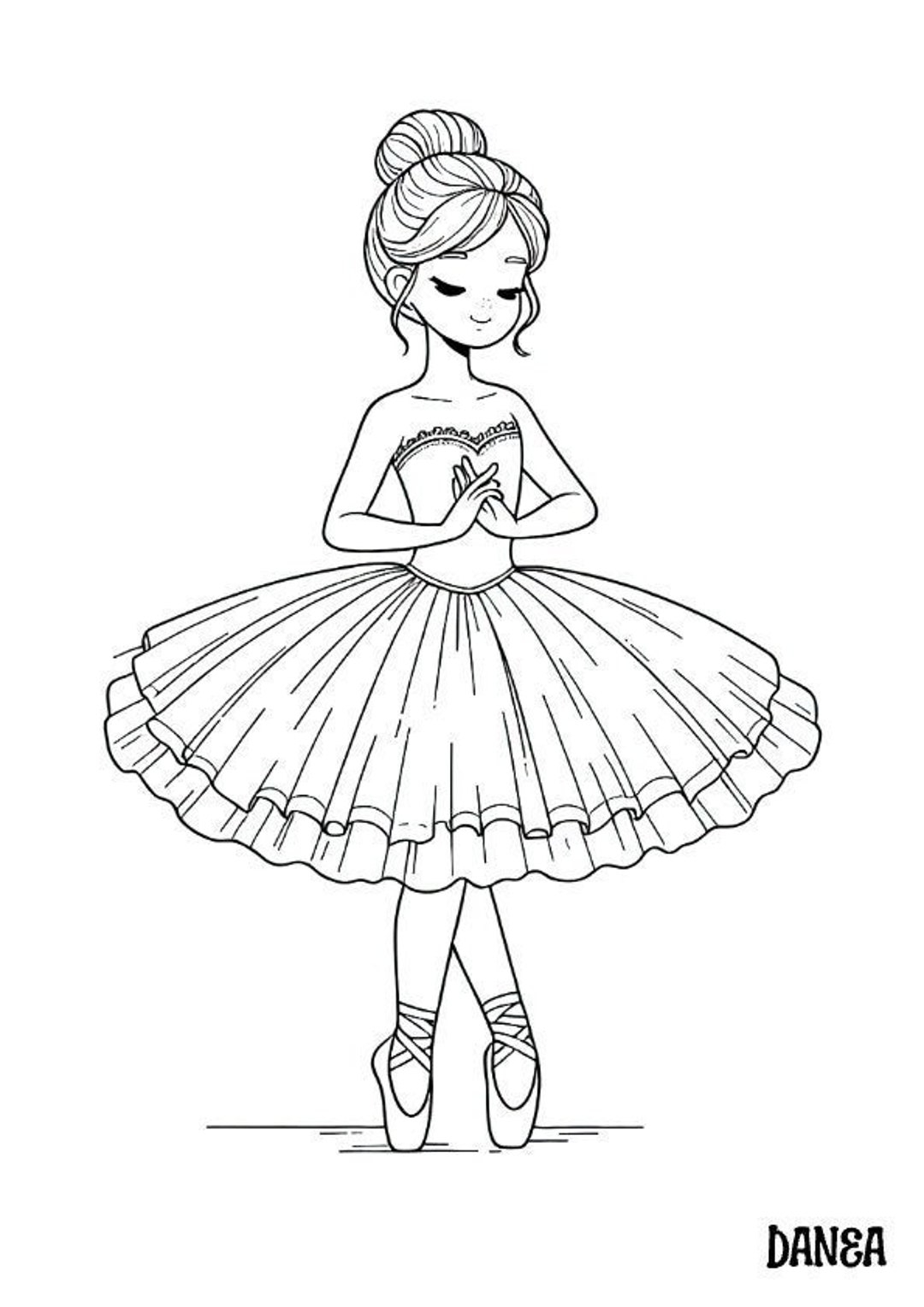 Ballerina Coloring Page Kids Printable Coloring Page Etsy Ballerina Coloring Page Kids Printable Coloring Page Etsy