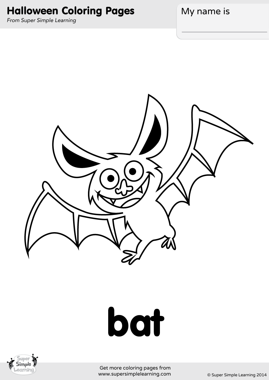 Bat Coloring Page Super Simple Bat Coloring Page Super Simple