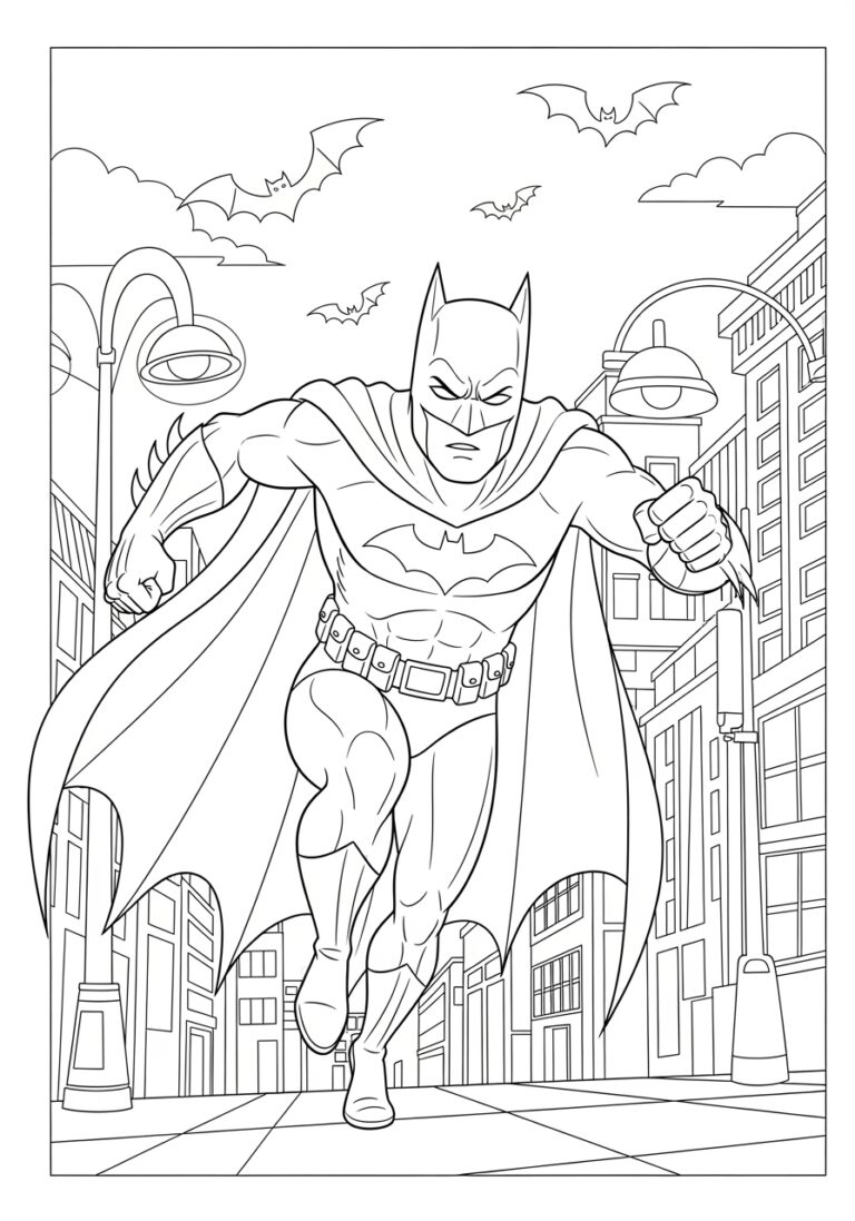 Batman Drawing Coloring Pages For Kids Free Printables