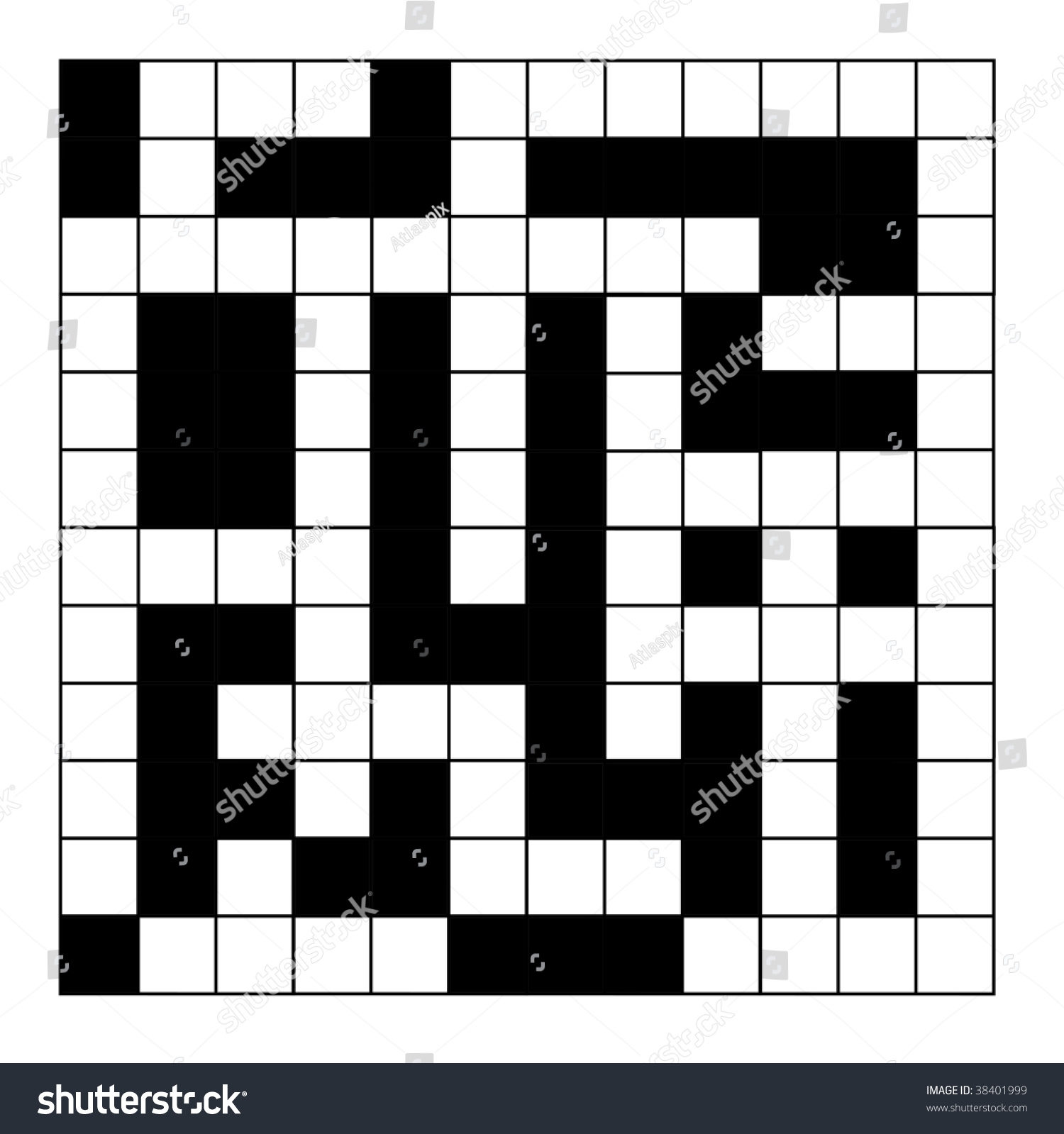 Blank Crossword Puzzle Isolated On White Stock Illustration 38401999 Shutterstock