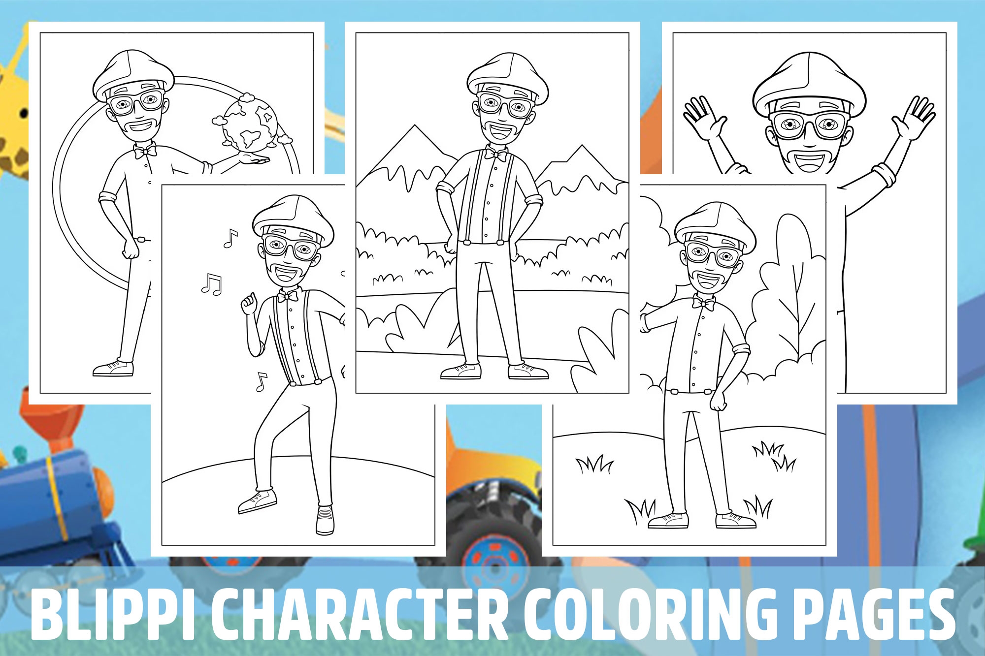 blippi coloring pages