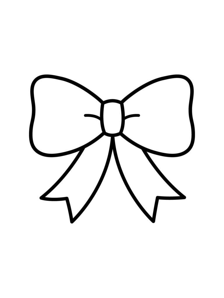 Bow Coloring Page Etsy