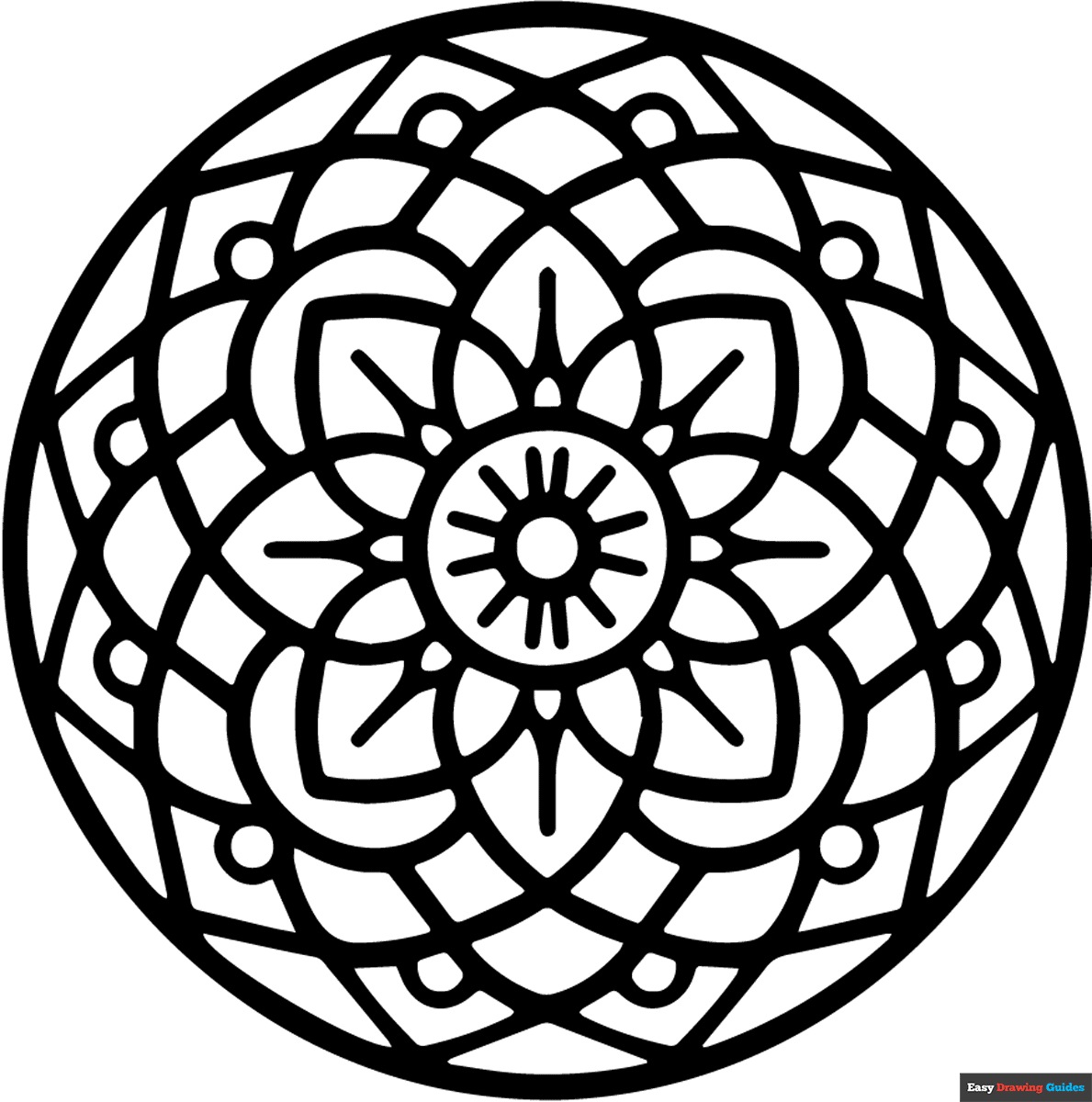 Calming Mandala Coloring Page Easy Drawing Guides Calming Mandala Coloring Page Easy Drawing Guides