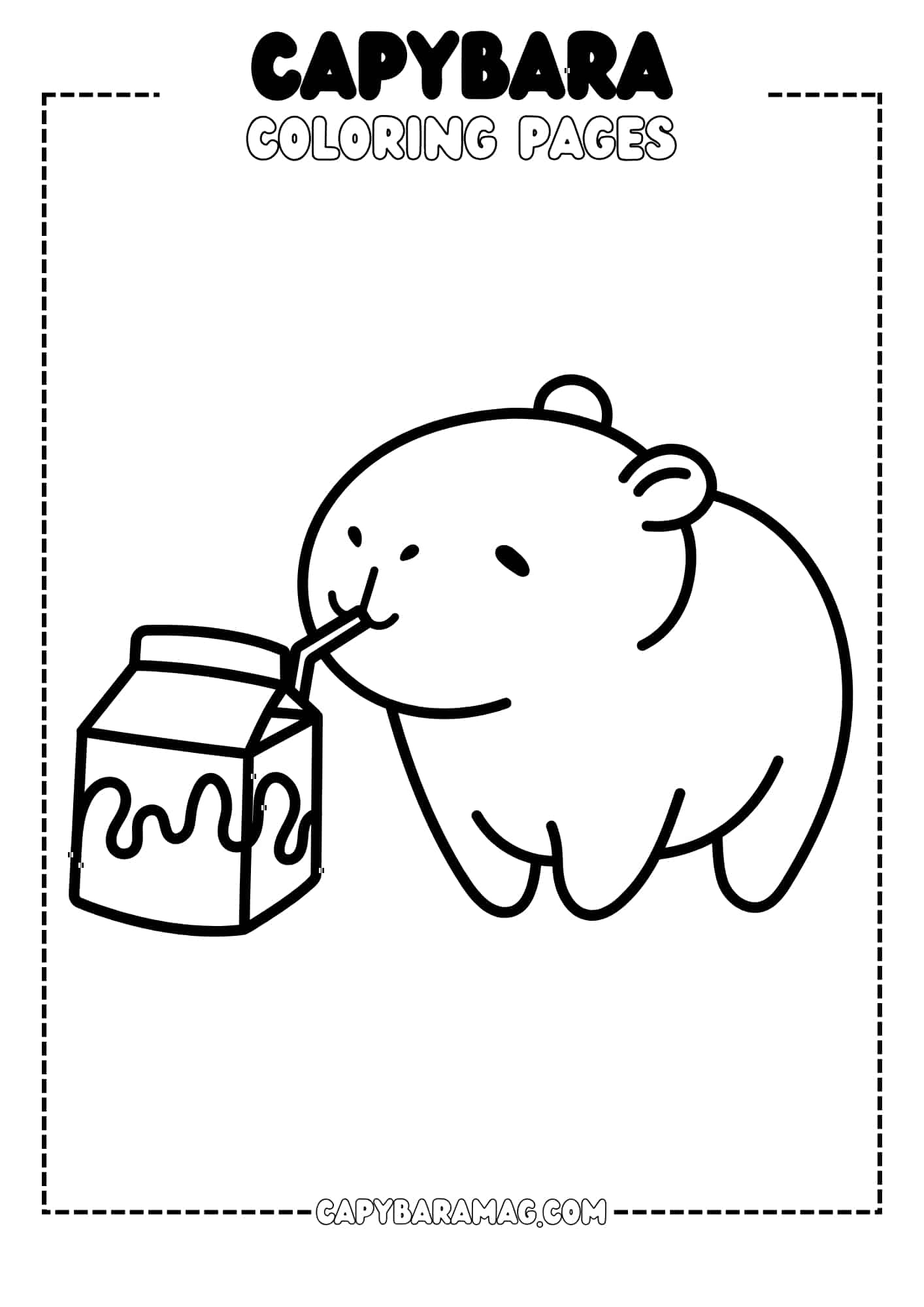 Capybara Coloring Pages Free PDF Printables  Capybara Coloring Pages Free PDF Printables