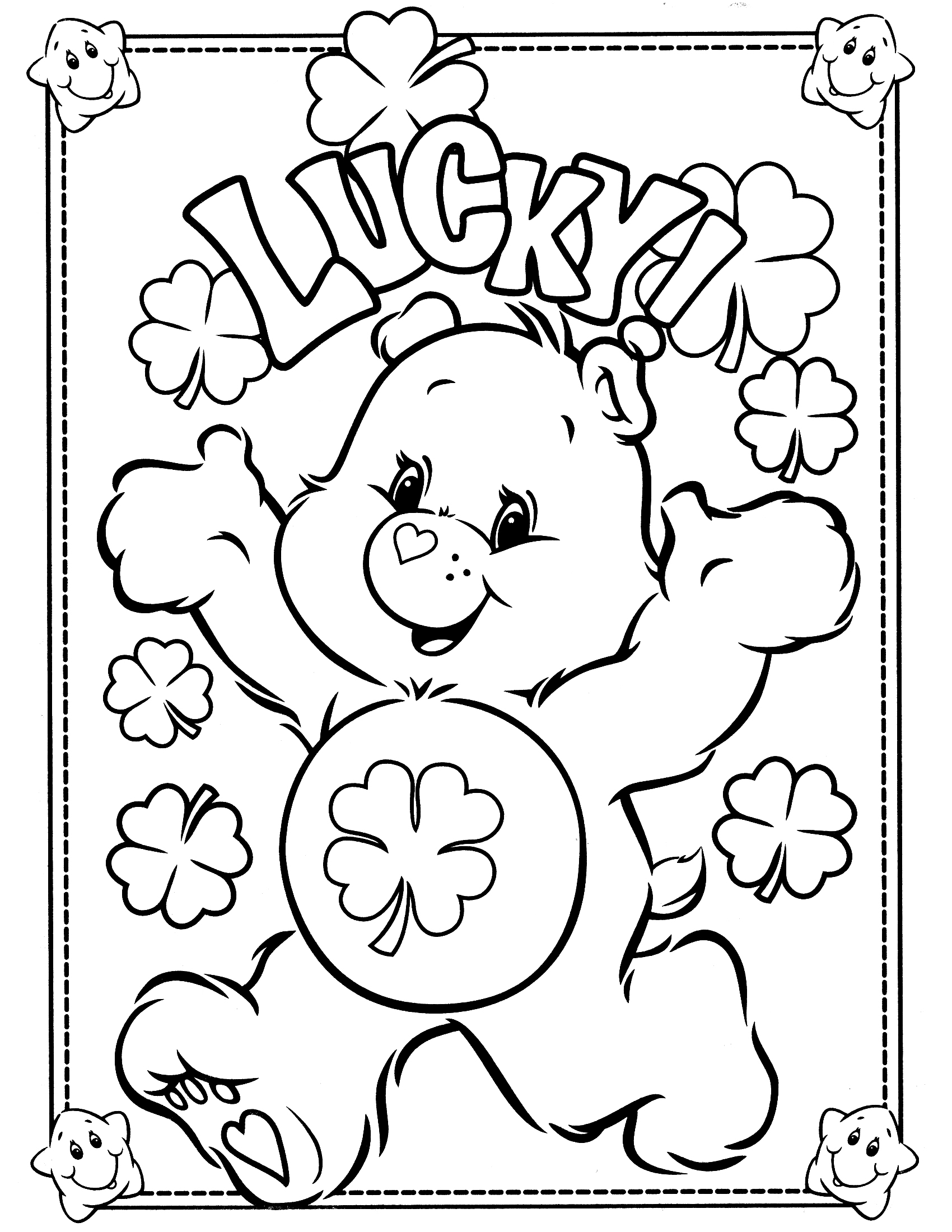 Care Bear Coloring Pages Printables Worksheetzone Coloring
