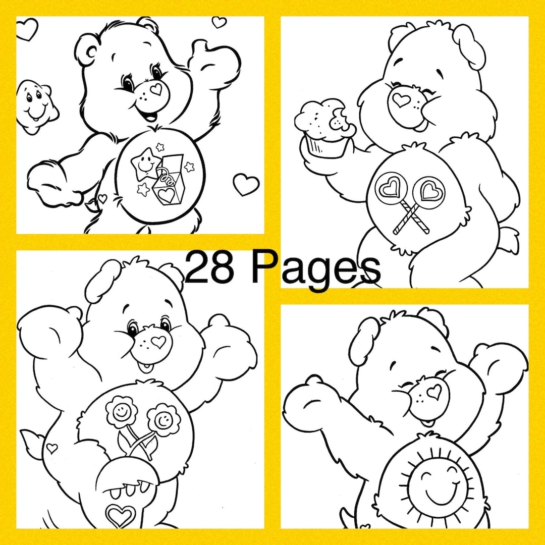 Care Bear Printable Coloring Pages Etsy
