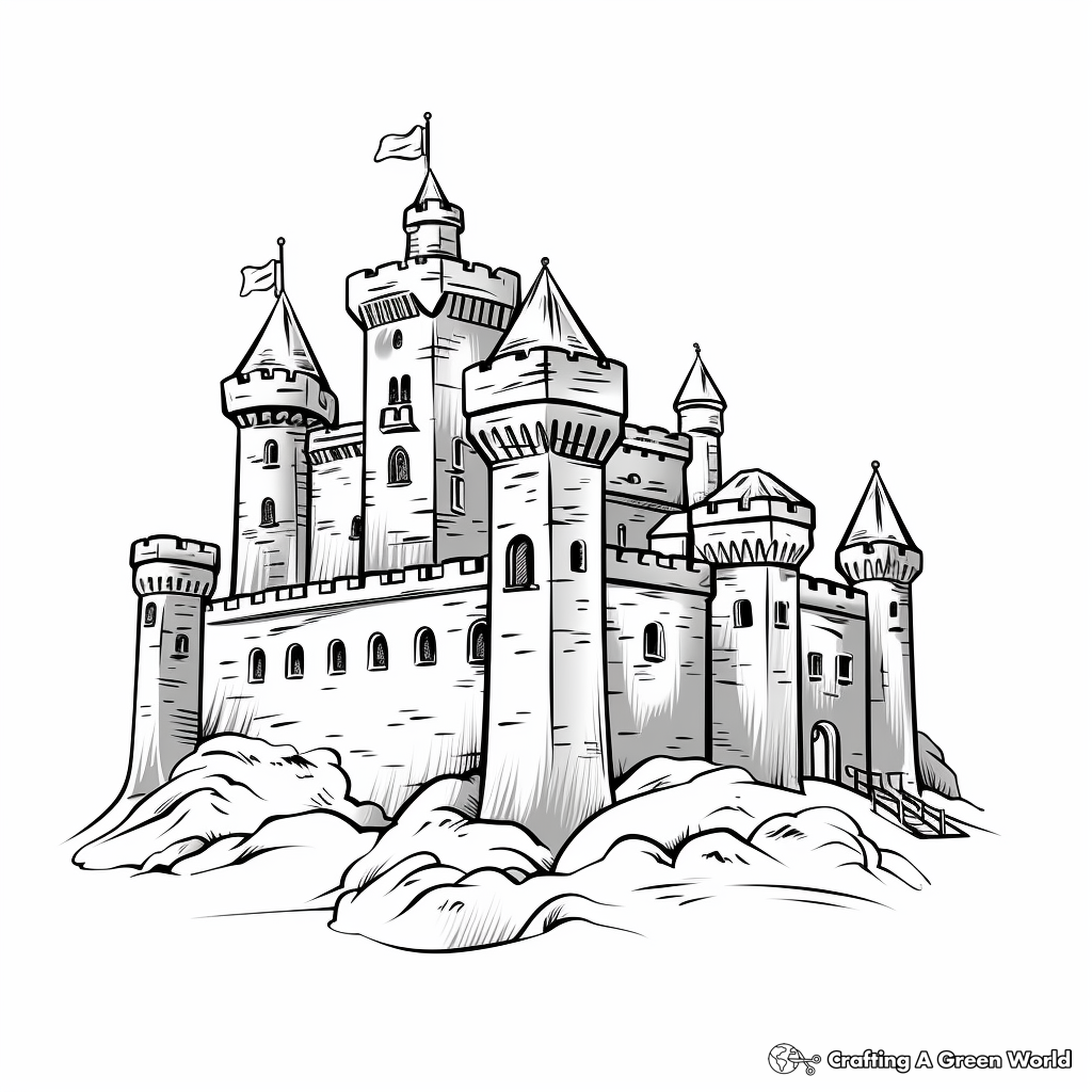 Castle Coloring Pages Free Printable  Castle Coloring Pages Free Printable