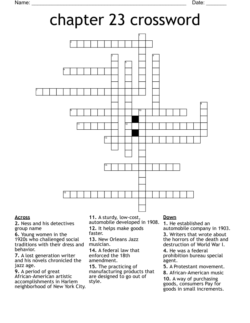 Chapter 23 Crossword WordMint