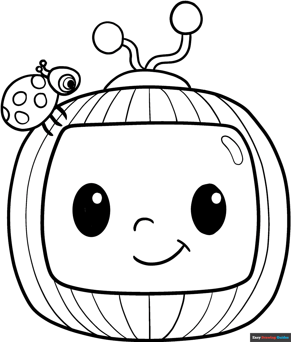 Cocomelon Logo Easy Coloring Page Easy Drawing Guides Cocomelon Logo Easy Coloring Page Easy Drawing Guides