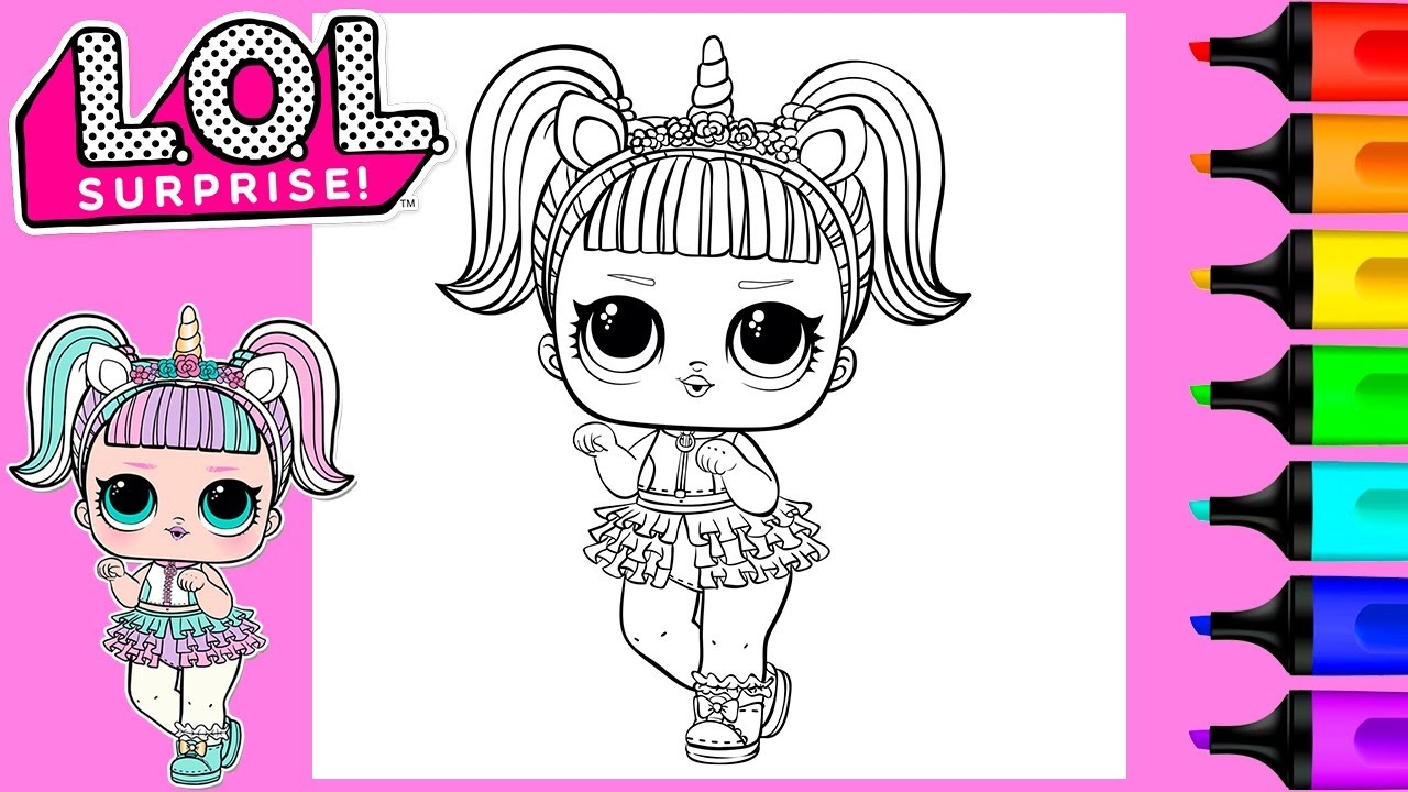 Coloring LOL Surprise Unicorn Coloring Pages Art And Coloring Fun YouTube